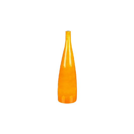 Vibrant Orange Glossy Ceramic Bottle Vase - 16 inch Modern Decorative Bud Vase