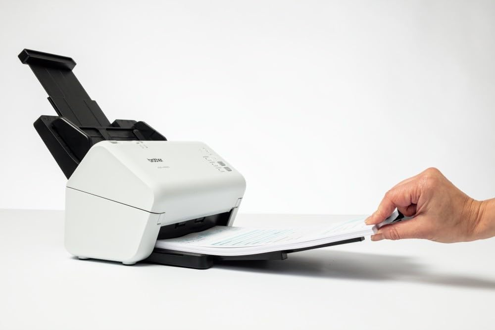 BROTHER ADS-4300N Scanner de Documents Bureautique / Recto - Verso / A4 / Rapide 40 Pages/Minute / Réseau Ethernet / Scan to USB / ADF 80 Feuilles