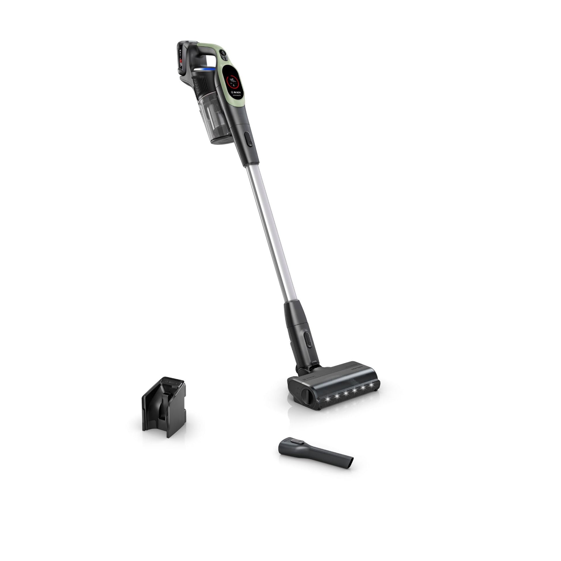 Bosch, aspirateur Balai sans Fil, Unlimited 9, Batterie 3.0 Ah, Technologie MicroClean, bac à poussières Facile à Vider, éclairage LED, Vert, BBS921TBA