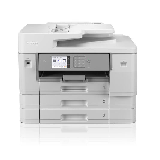 Brother MFC-J6957DW | Imprimante Multifonction 4 en 1 | 30 Pages/Minute | Jet d'encre Couleur | USB, LAN | Wi-FI Direct | Impression Recto-Verso, Blanc/Gris
