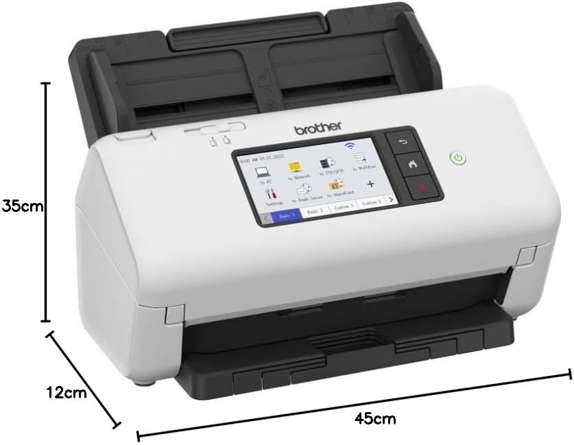 BROTHER ADS-4700W Scanner de Documents Bureautique| Recto - Verso | A4 | Rapide 40 Pages/Minute| Réseau Ethernet , Wi-Fi, Wi-Fi Direct | Scan to USB |ADF 80 de feuilles