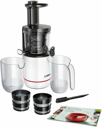 Bosch VitaExtract MESM500W – Extracteur de jus avec 2 filtres pour des jus et smoothies délicieux de fruits et légumes – 150 W – Livre de 30 recettes