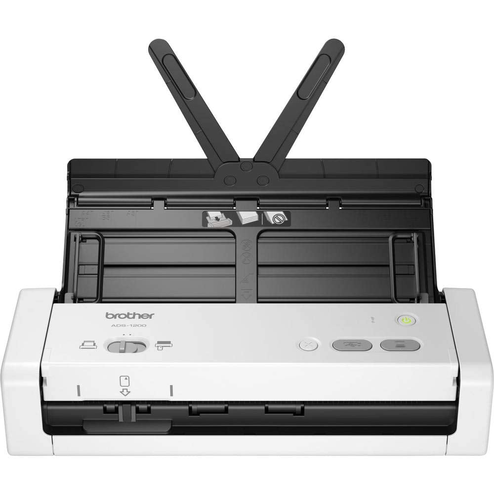 Brother ADS-1200 Scanner de Documents Compact et Portable | Couleur | A4 | Scan en une Seule Touche vers PC et Clé USB