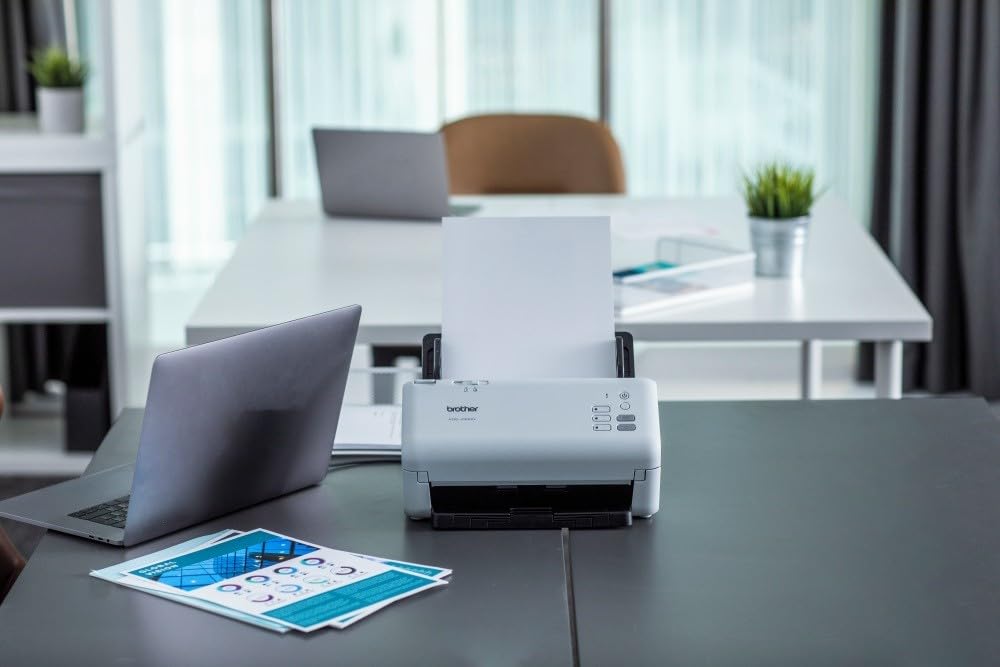 BROTHER ADS-4300N Scanner de Documents Bureautique / Recto - Verso / A4 / Rapide 40 Pages/Minute / Réseau Ethernet / Scan to USB / ADF 80 Feuilles