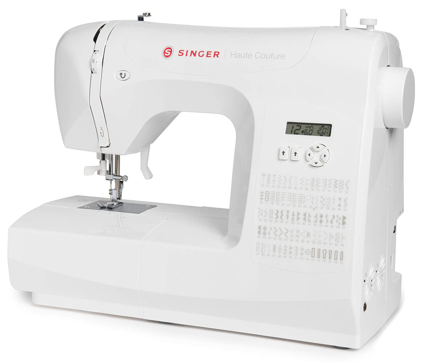 Singer Haute Couture F527C Machine à coudre électronique Professionnelle, 80 points, utilitaires, élastiques, décoratifs, Facile pour Débutants Electrique Portable, Maison