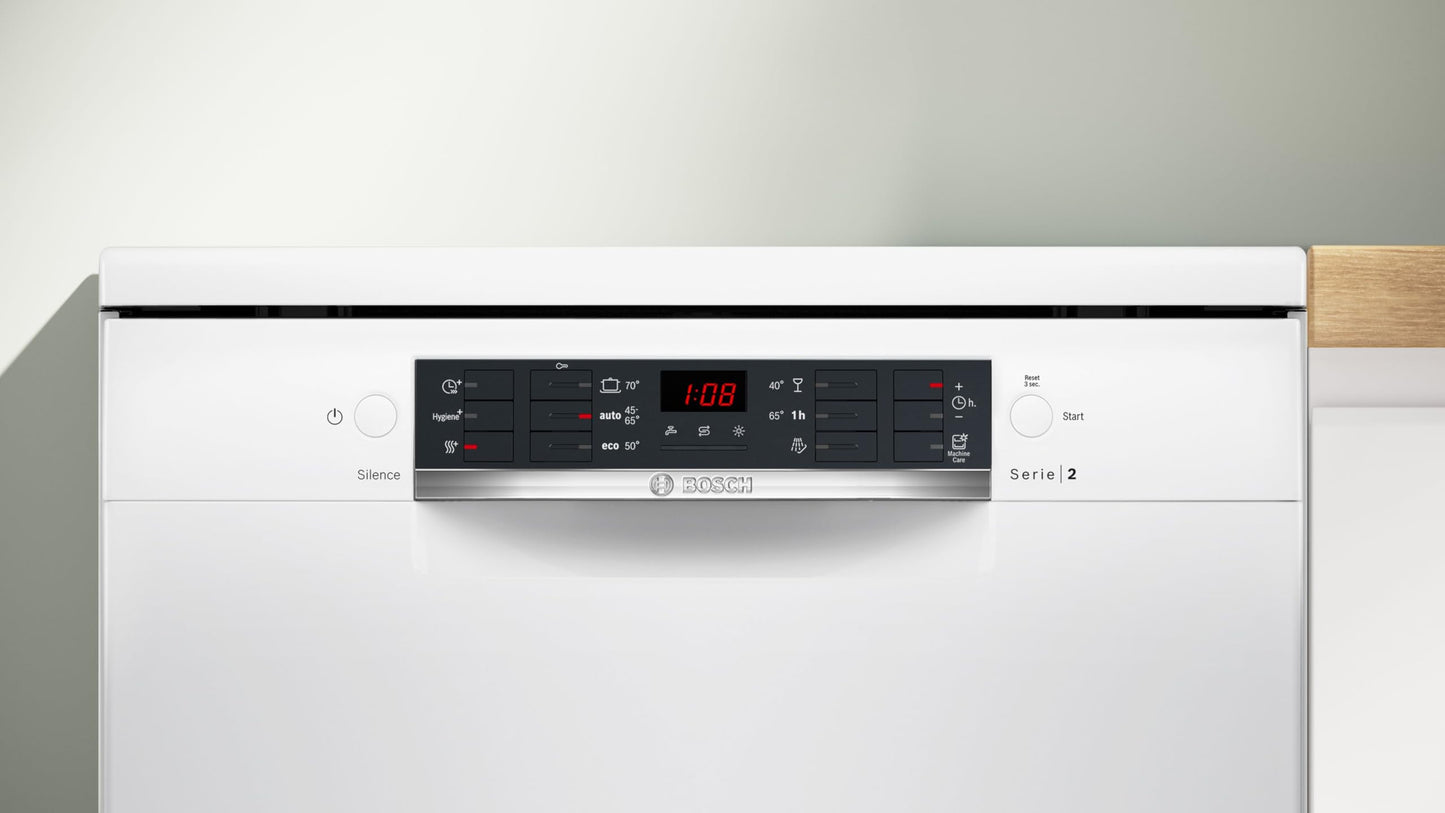 Bosch SMS26AW01F, Série 2, Lave-vaisselle 60 cm, Pose libre, Blanc