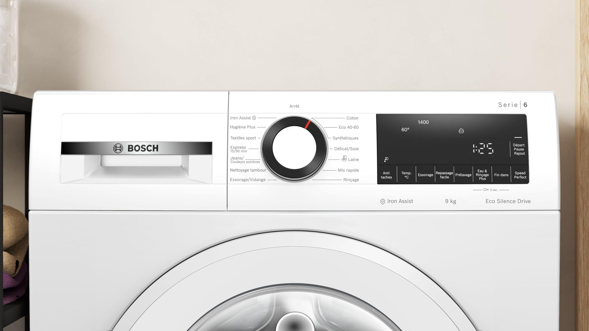 Bosch WGG244Z3FR, Série 6, Lave-linge Pose-libre, 9 kg, 1400 trs/min, Blanc