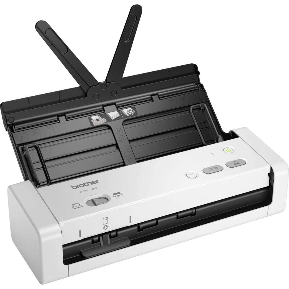 Brother ADS-1200 Scanner de Documents Compact et Portable | Couleur | A4 | Scan en une Seule Touche vers PC et Clé USB