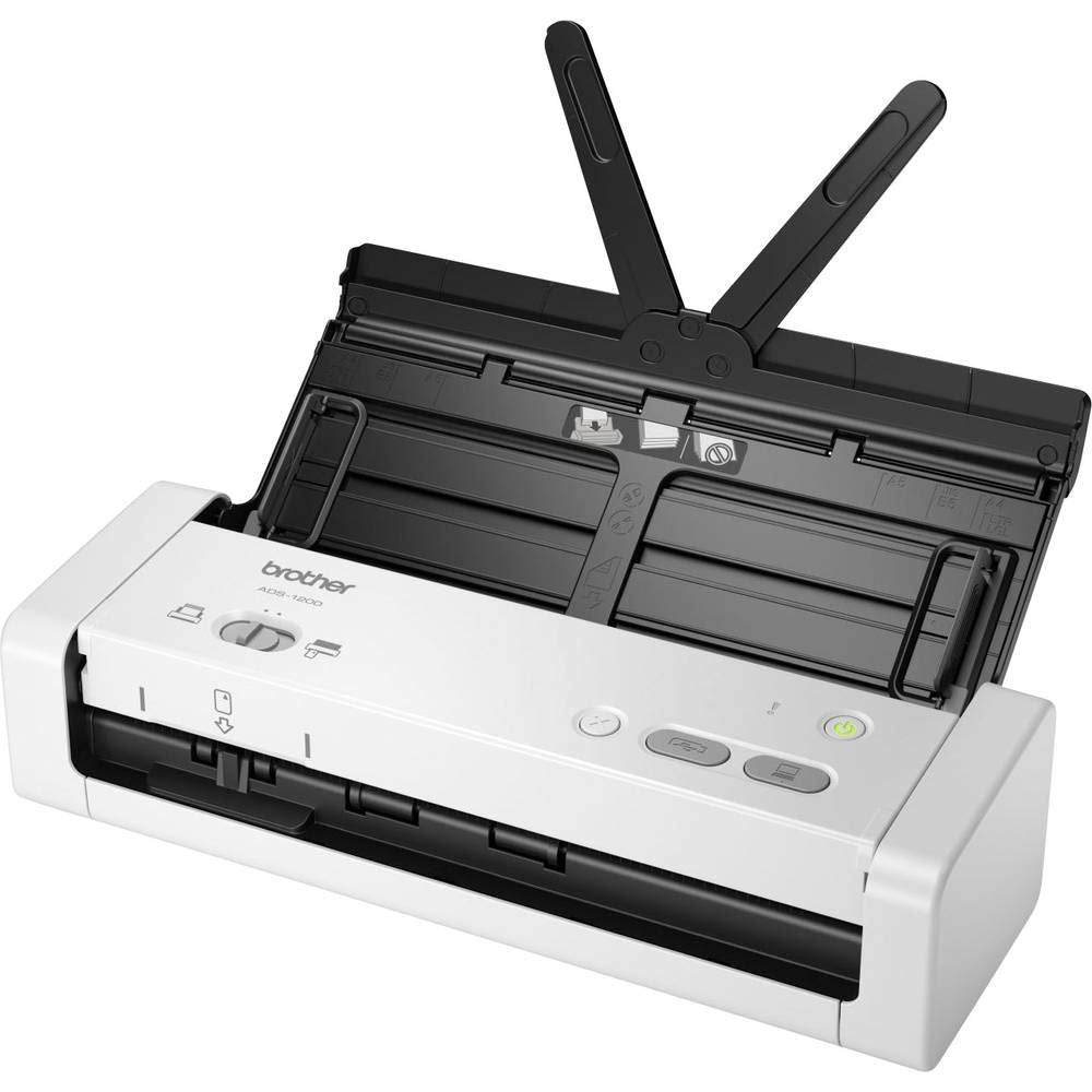 Brother ADS-1200 Scanner de Documents Compact et Portable | Couleur | A4 | Scan en une Seule Touche vers PC et Clé USB