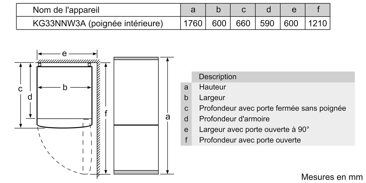 Bosch KGN33NLEB Série 2 Réfrigérateur combiné pose-libre - 282L - L 60cm x H 176cm - Inox
