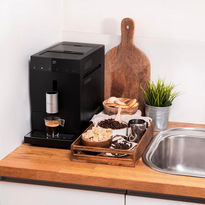 Cecotec Cafetière Superautomatique Compacte Cremmaet Compact. 1350 W, 19 Bars, Système de Chauffage par Thermobloc, Réservoir de 150 g de Café avec Moulin Intégré et 1,1 L, Nettoyage Automatique