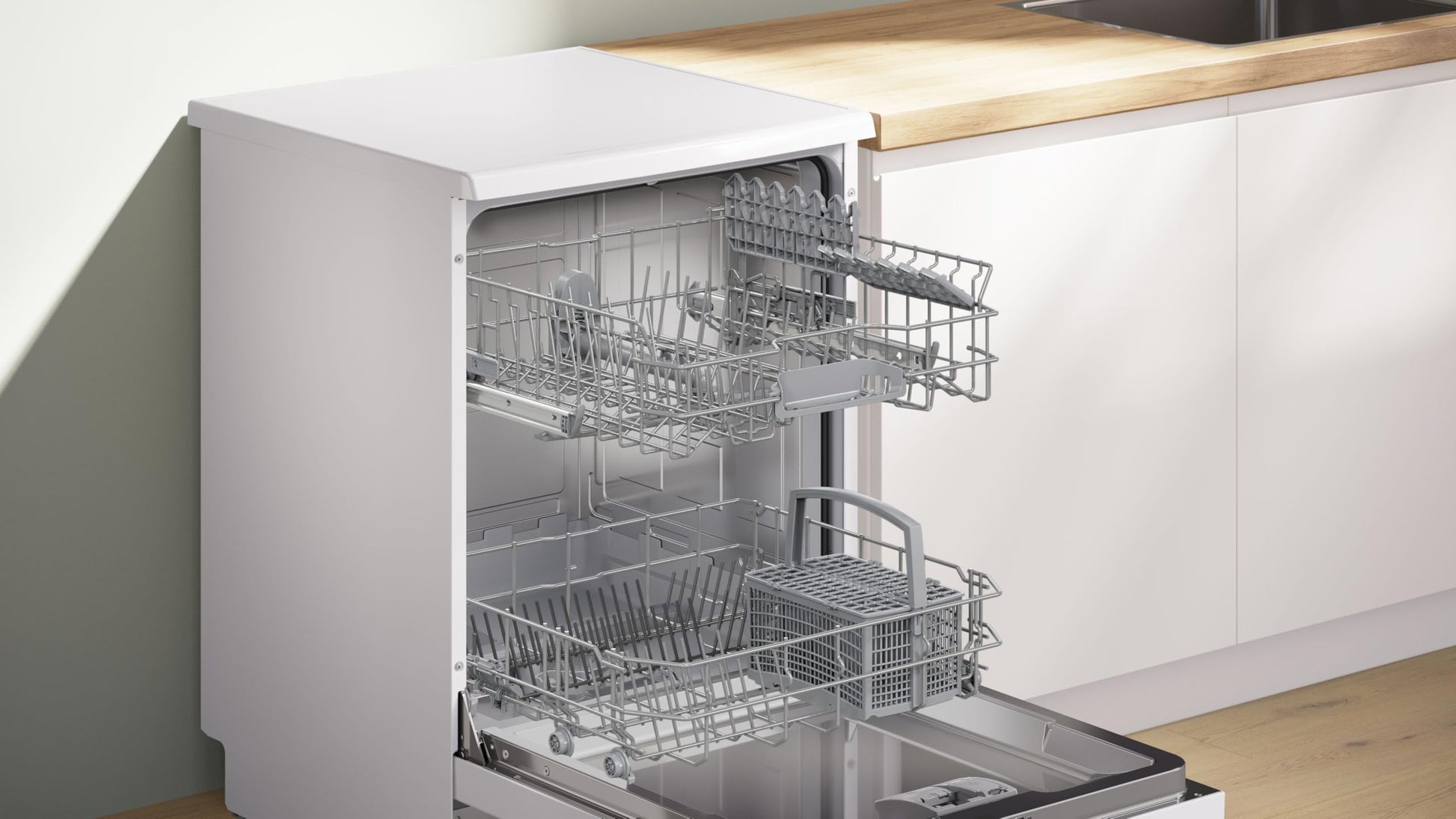 Bosch SMS26AW01F, Série 2, Lave-vaisselle 60 cm, Pose libre, Blanc