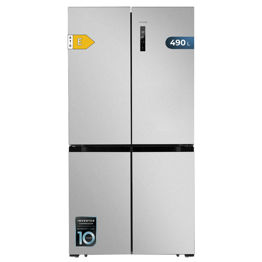 Cecotec American Refrigerator 4 Doors Stainless Steel 490 L CoolMarket 4D 490 Inox E. 183 cm High, 91 cm Wide, Low Power, Inverter Plus, Fast Cooling and Fast Freezing, Total NoFrost