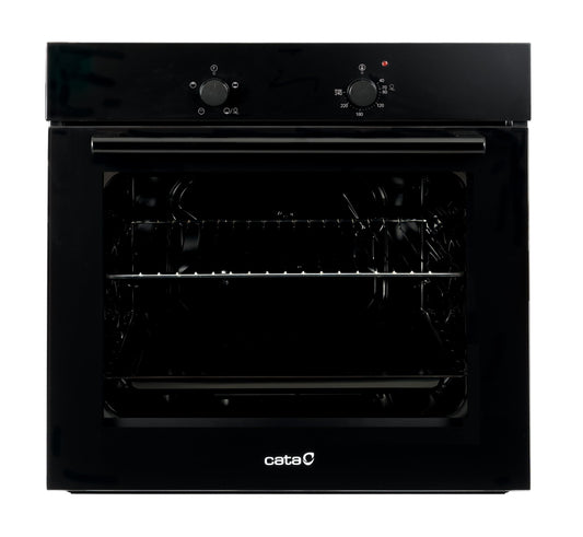 Cata Four statique SES 6004 BK 4 fonctions porte panoramique Full Glass Nettoyage AquaSmart Éclairage intérieur Largeur 60 cm Grande capacité 62 L Éclairage intérieur Finition inox Verre noir