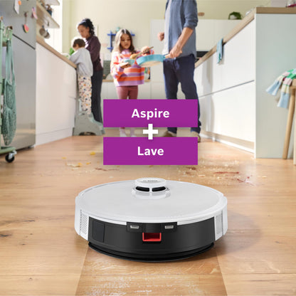 Bosch Spotless + BCRD1W Robot aspirateur-Laveur, 11 000 Pa, serpillère Statique, Station de Service, Navigation Smart Vision Infrarouge, Application Home Connect, Blanc
