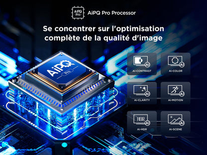 TCL 65Q6C QD-Mini LED TV, 4K HDR Premium 1000nits, Smart TV alimenté par Google (Dolby Vision IQ et Atmos, système Audio Onkyo 2.1, Motion Clarity Pro 144Hz, contrôle Vocal Mains Libres)