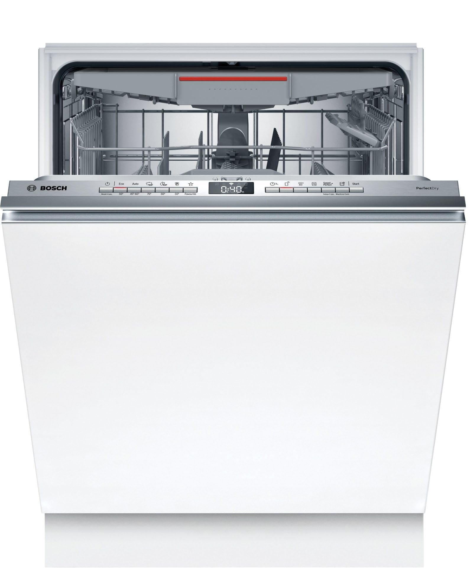 Bosch SMV6YCX02E Série 6, Lave-vaisselle encastrée dissimulée totale, PerfectDry, Home Connect, EfficientDry : ouverture automatique de la porte, 60 cm