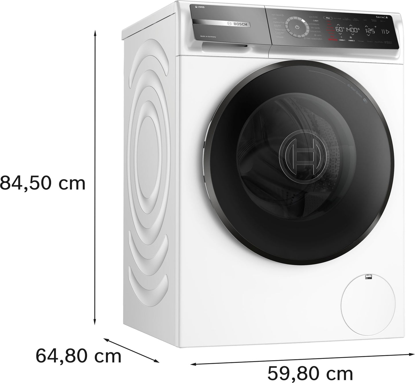 Bosch WGB244A2FR, Série 8, Lave-linge Pose-libre, 9 kg, 1400 trs/min, Blanc