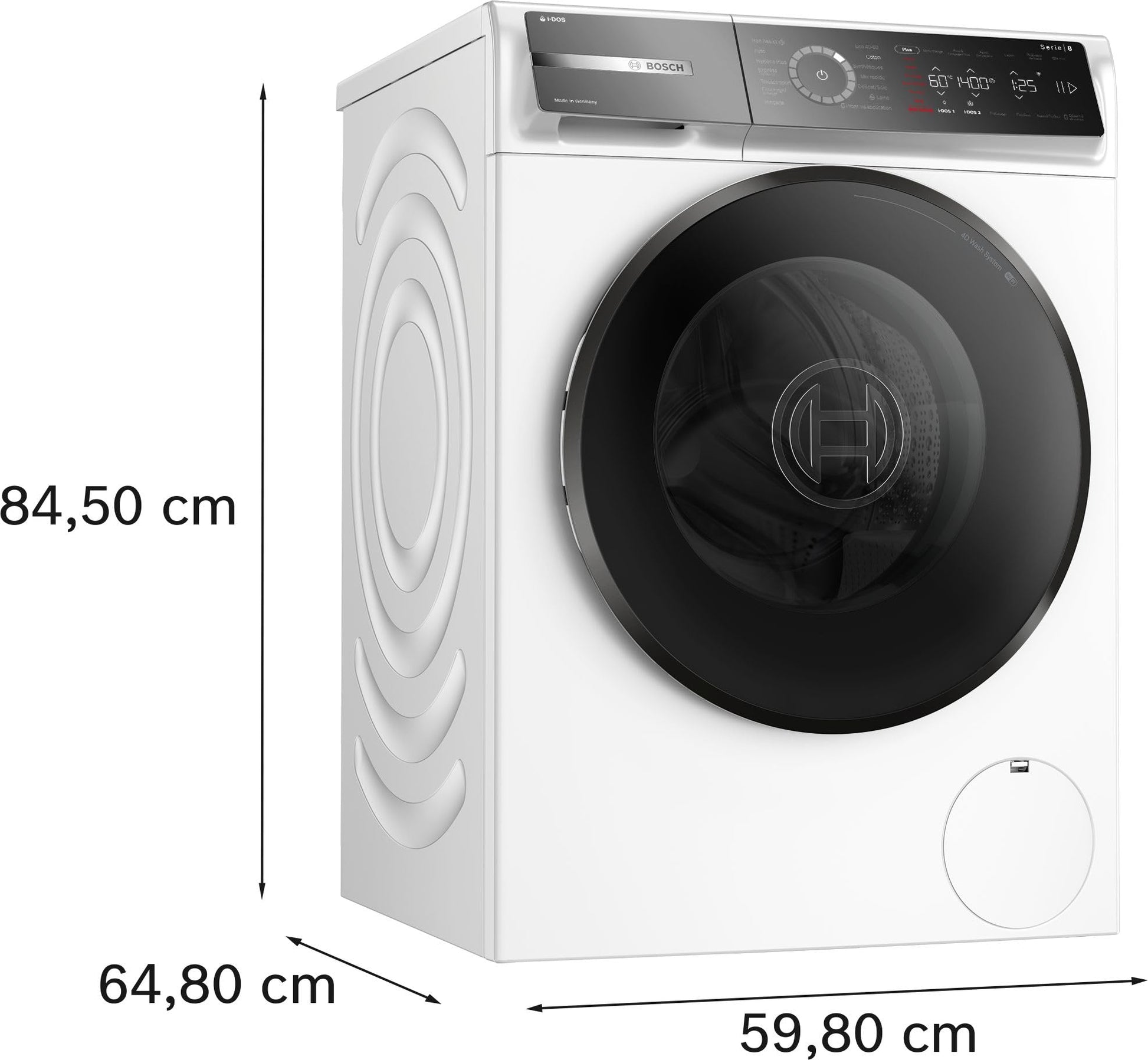 Bosch WGB244A2FR, Série 8, Lave-linge Pose-libre, 9 kg, 1400 trs/min, Blanc