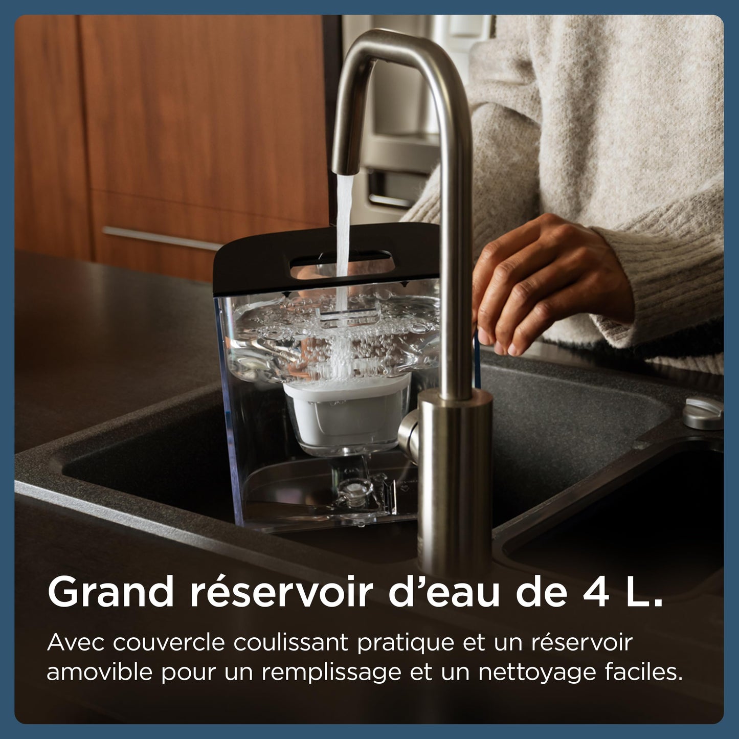 BRITA Cube Distributeur d'eau filtrée chaude ou tempérée (4.0 L) différentes tailles de contenants pré-enregistrés, technologie UV-C & filtre à eau MAXTRA PRO Expert anti-tartre inclus