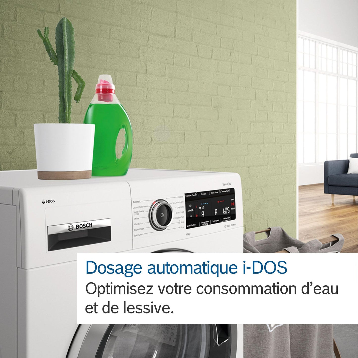 Bosch WGB256A2FR, Série 8, Lave-linge front, 10 kg, 1600 trs/min, Blanc