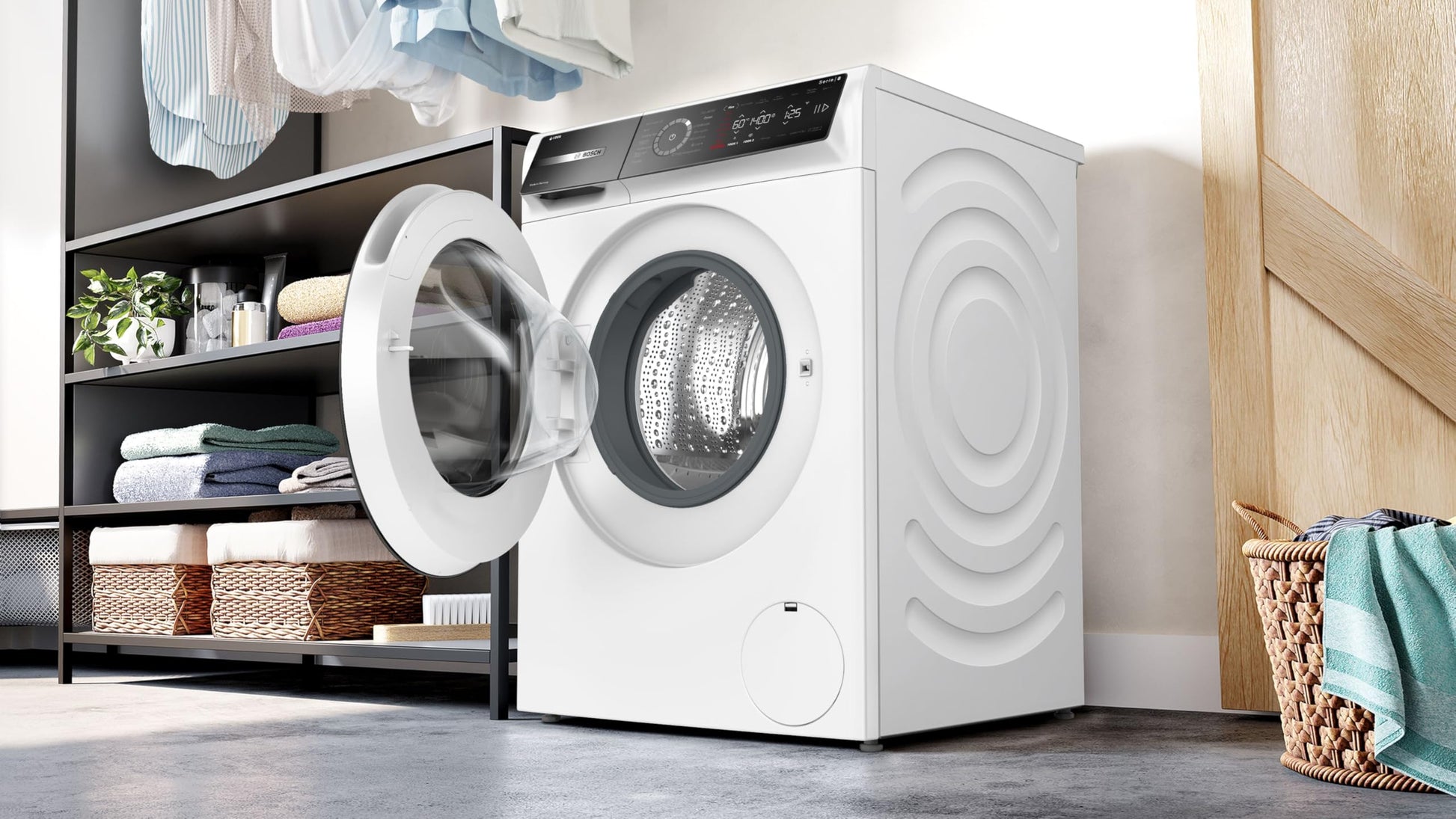 Bosch WGB244A2FR, Série 8, Lave-linge Pose-libre, 9 kg, 1400 trs/min, Blanc